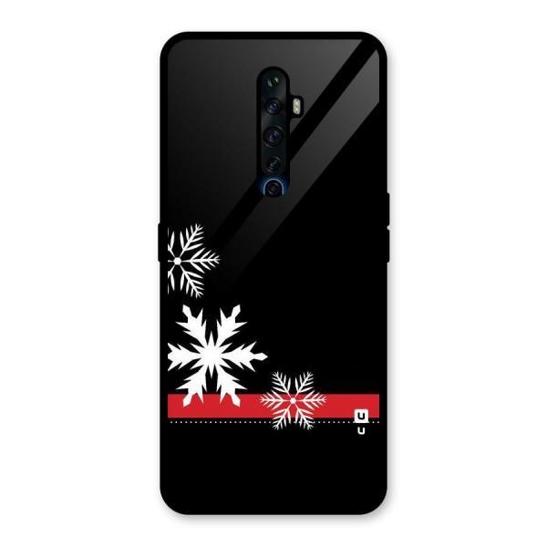 Snowflake Ribbon Glass Back Case for Oppo Reno2 Z