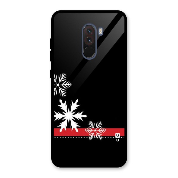 Snowflake Ribbon Glass Back Case for Poco F1