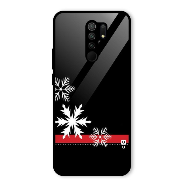 Snowflake Ribbon Glass Back Case for Redmi 9 Prime