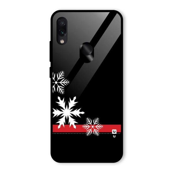 Snowflake Ribbon Glass Back Case for Redmi Note 7