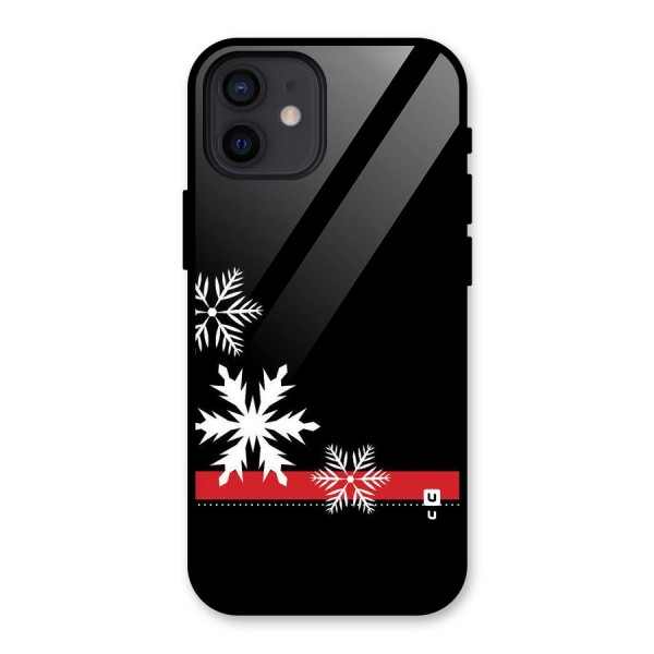 Snowflake Ribbon Glass Back Case for iPhone 12