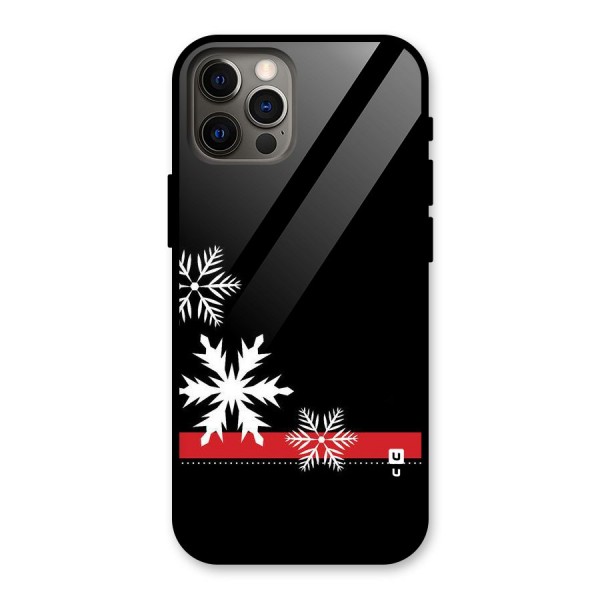 Snowflake Ribbon Glass Back Case for iPhone 12 Pro