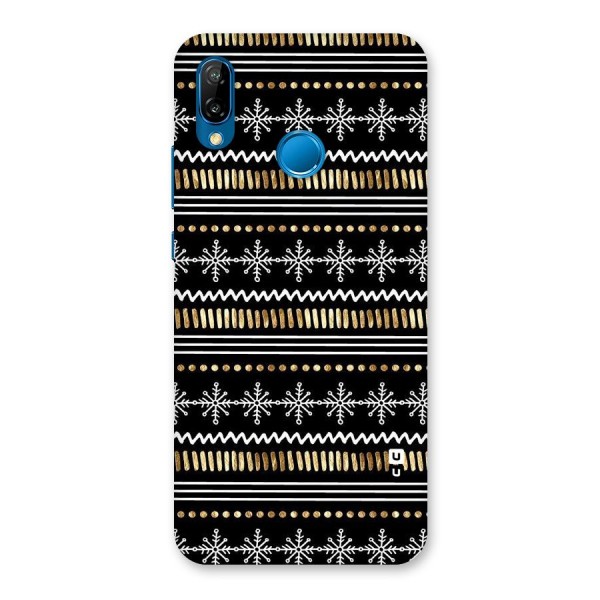 Snowflakes Gold Back Case for Huawei P20 Lite