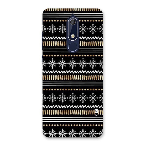 Snowflakes Gold Back Case for Nokia 5.1