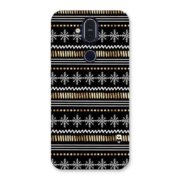 Snowflakes Gold Back Case for Nokia 8.1