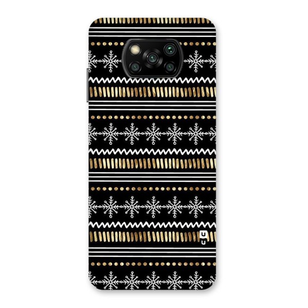 Snowflakes Gold Back Case for Poco X3