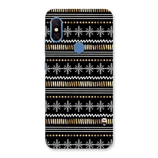 Snowflakes Gold Back Case for Redmi Note 6 Pro