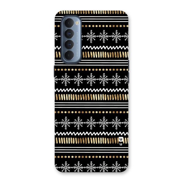 Snowflakes Gold Back Case for Reno4 Pro