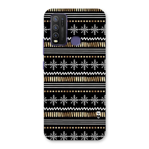 Snowflakes Gold Back Case for Vivo Y30