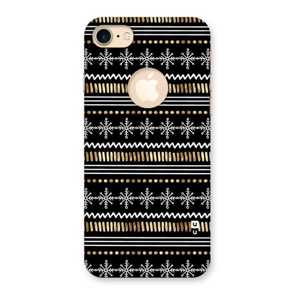 Snowflakes Gold Back Case for iPhone 8 Logo Cut