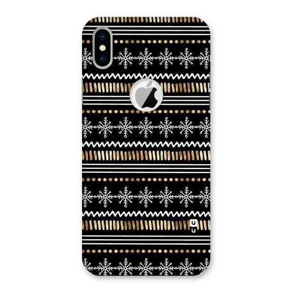 Snowflakes Gold Back Case for iPhone XS Logo Cut