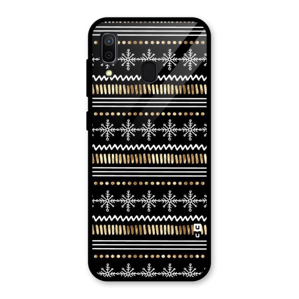 Snowflakes Gold Glass Back Case for Galaxy A30