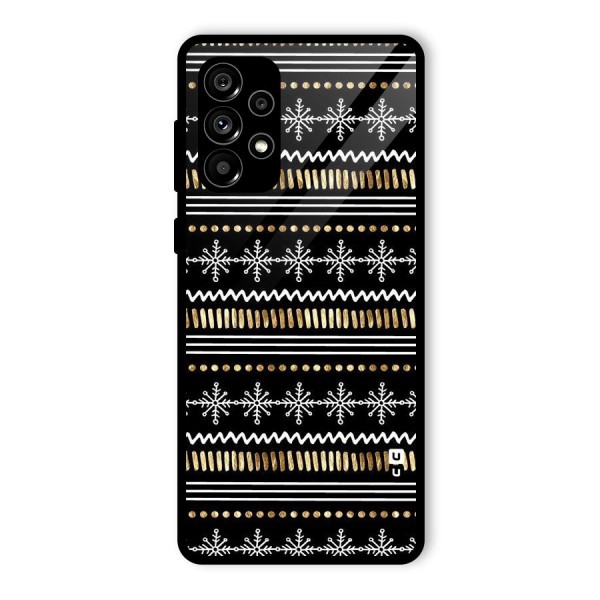 Snowflakes Gold Glass Back Case for Galaxy A73 5G