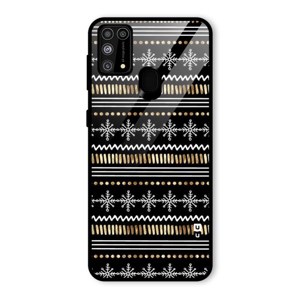 Snowflakes Gold Glass Back Case for Galaxy F41