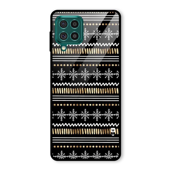 Snowflakes Gold Glass Back Case for Galaxy F62