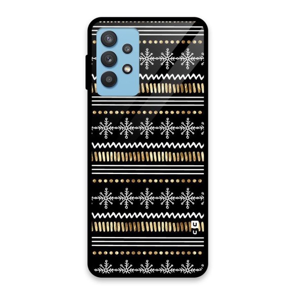 Snowflakes Gold Glass Back Case for Galaxy M32 5G