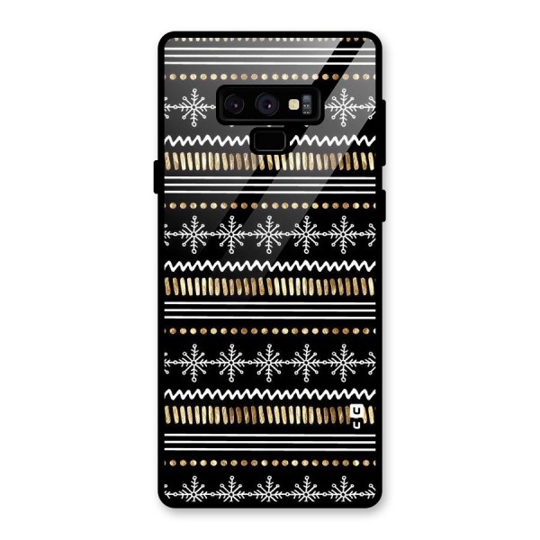 Snowflakes Gold Glass Back Case for Galaxy Note 9