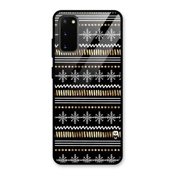 Snowflakes Gold Glass Back Case for Galaxy S20