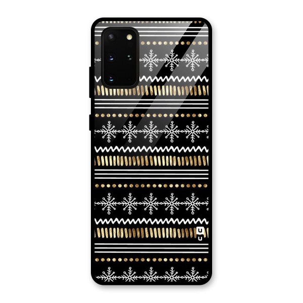 Snowflakes Gold Glass Back Case for Galaxy S20 Plus