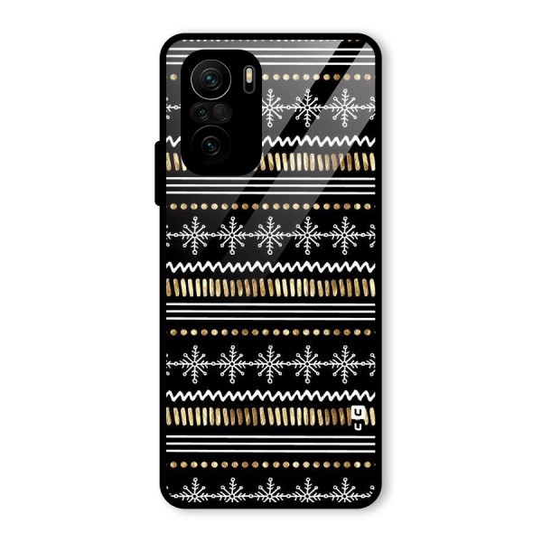 Snowflakes Gold Glass Back Case for Mi 11x