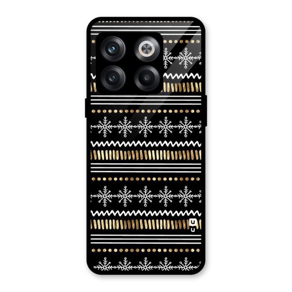 Snowflakes Gold Glass Back Case for OnePlus 10T