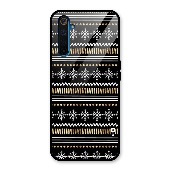 Snowflakes Gold Glass Back Case for Realme 6 Pro