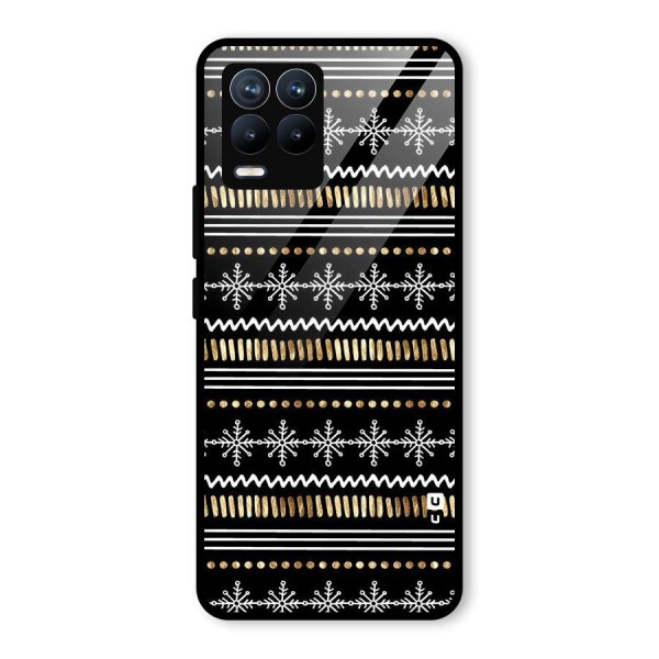 Snowflakes Gold Glass Back Case for Realme 8