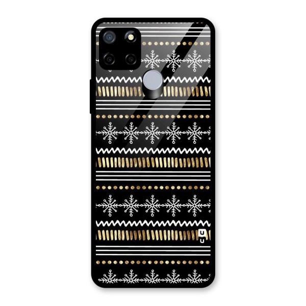 Snowflakes Gold Glass Back Case for Realme C15