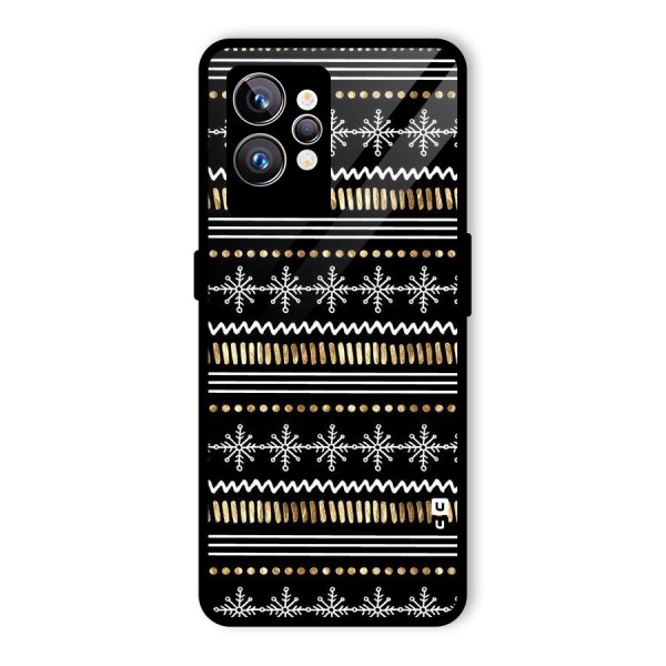 Snowflakes Gold Glass Back Case for Realme GT2 Pro