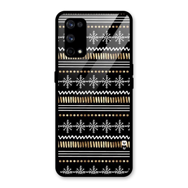 Snowflakes Gold Glass Back Case for Realme X7 Pro