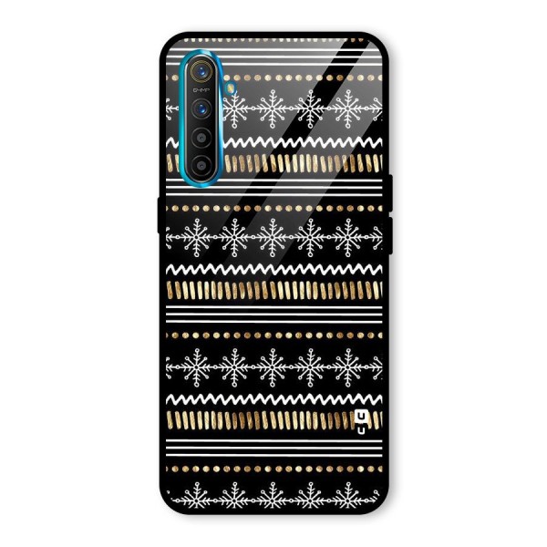 Snowflakes Gold Glass Back Case for Realme XT