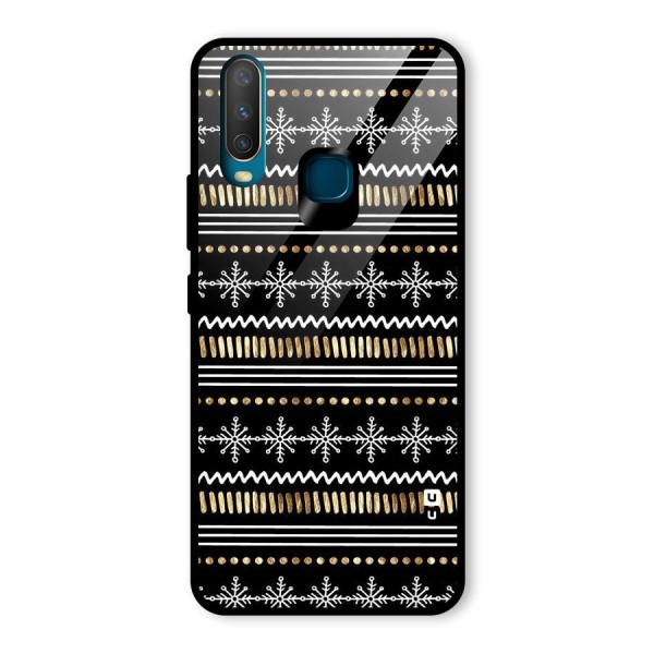 Snowflakes Gold Glass Back Case for Vivo Y12