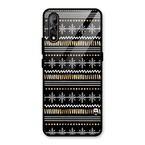 Snowflakes Gold Glass Back Case for Vivo Z1x