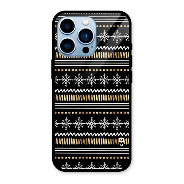 Snowflakes Gold Glass Back Case for iPhone 13 Pro