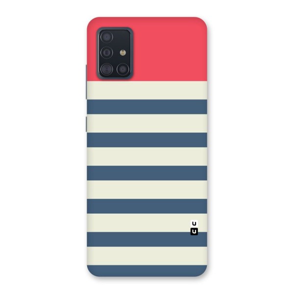 Solid Orange And Stripes Back Case for Galaxy A51