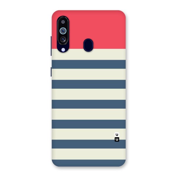 Solid Orange And Stripes Back Case for Galaxy A60