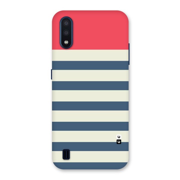 Solid Orange And Stripes Back Case for Galaxy M01