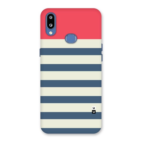 Solid Orange And Stripes Back Case for Galaxy M01s