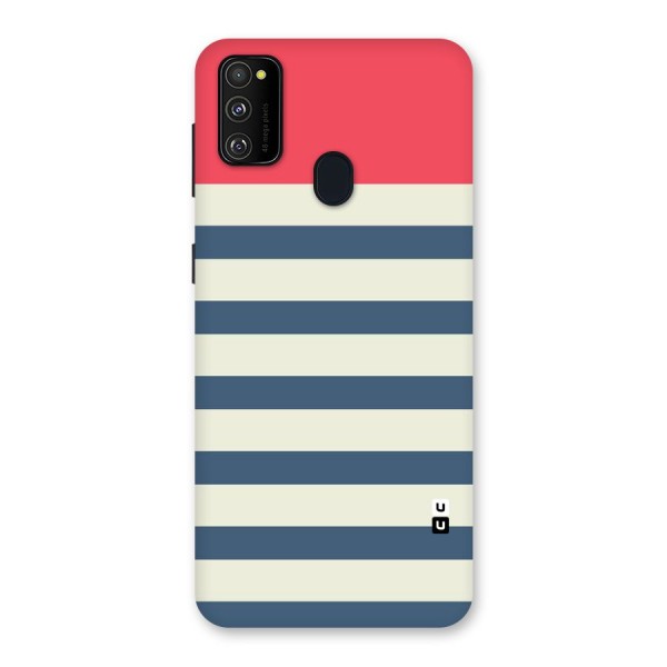 Solid Orange And Stripes Back Case for Galaxy M21