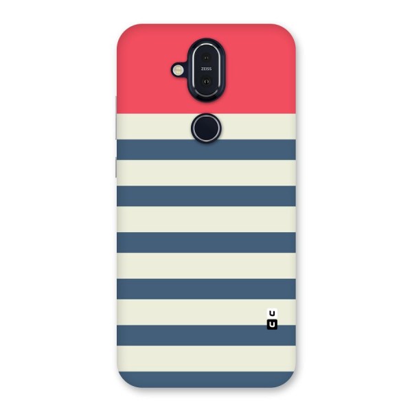 Solid Orange And Stripes Back Case for Nokia 8.1