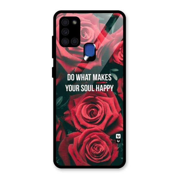 Soul Happy Glass Back Case for Galaxy A21s