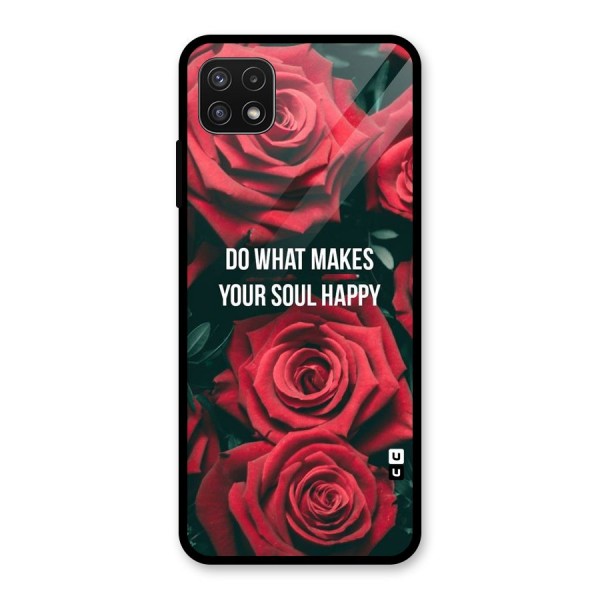 Soul Happy Glass Back Case for Galaxy A22 5G