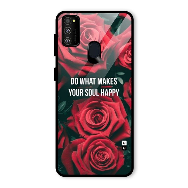 Soul Happy Glass Back Case for Galaxy M21