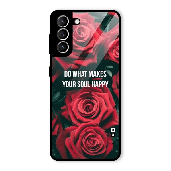 Soul Happy Glass Back Case for Galaxy S21 5G