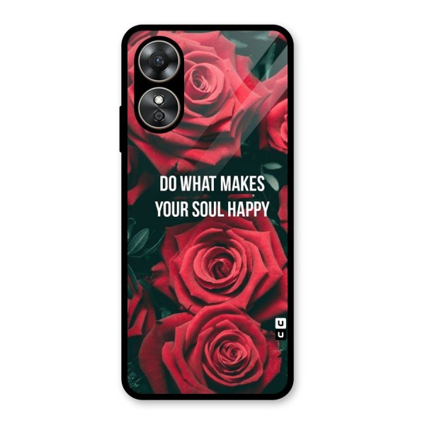 Soul Happy Glass Back Case for Oppo A17