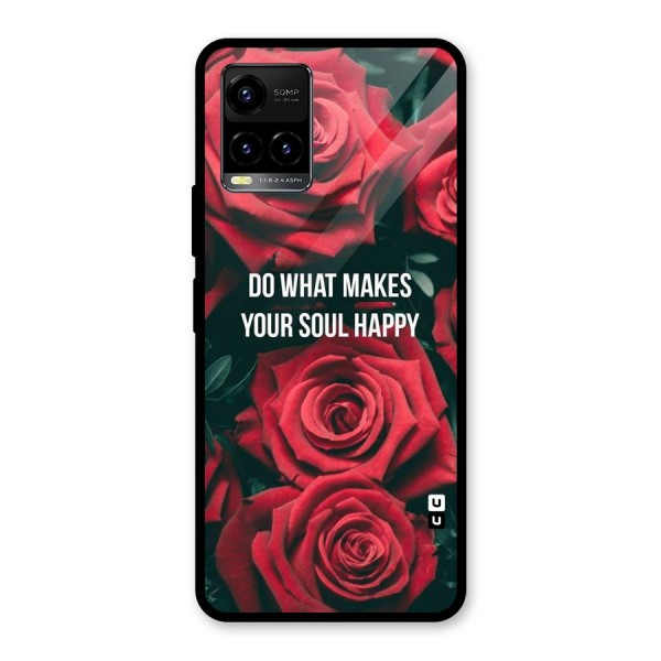 Soul Happy Glass Back Case for Vivo Y21A