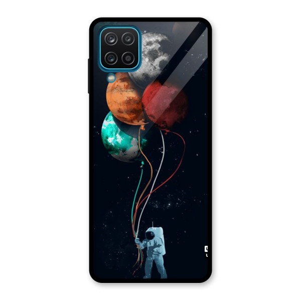 Space Balloons Glass Back Case for Galaxy A12