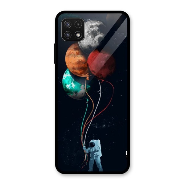 Space Balloons Glass Back Case for Galaxy A22 5G