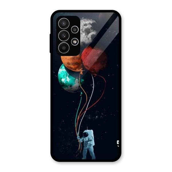 Space Balloons Glass Back Case for Galaxy A23