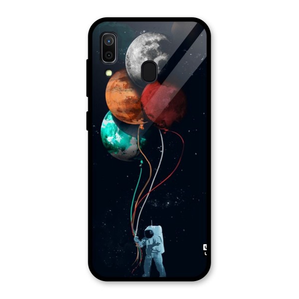 Space Balloons Glass Back Case for Galaxy A30